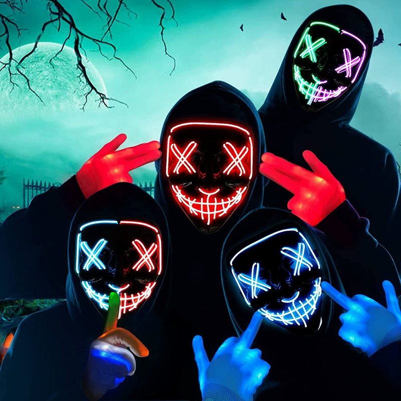 Wireless Neon Led Purge Mask G - Led Purge Mask Halloween 评论和价格