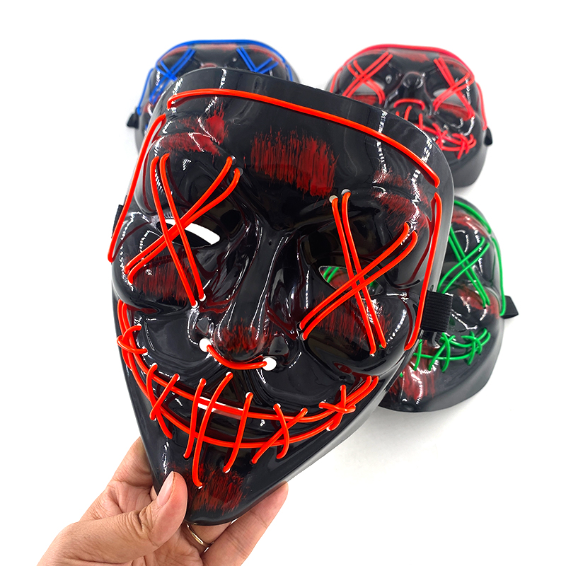 2026 Wireless Colorful Neon Li - Led Purge Mask Halloween 评论和价格