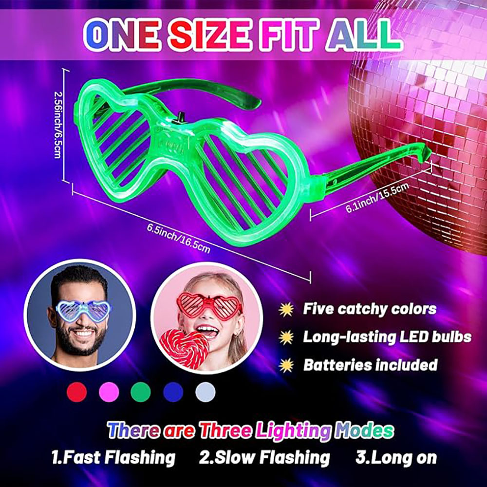 5/10/15/20/30 Pcs Led Neon Par - Glow In The Dark Party Glasses 评论和价格